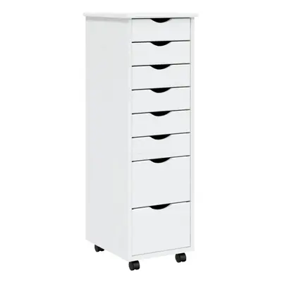 (white, x x cm) vidaXL Rolling Cabinet Office Cabinet with Drawers White Solid Wood Pine MOSS