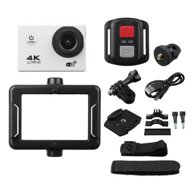 (White) Action Camera 4K @30fps Ultra HD 16MP WiFi Camcorder Wireless Cam IPX8 Waterproof Underw