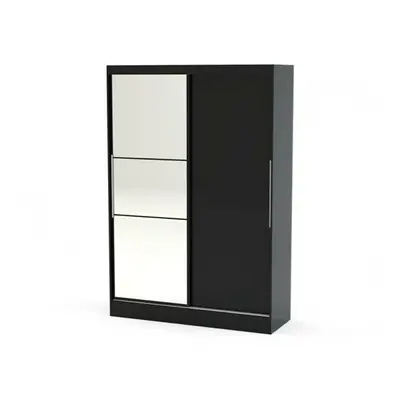 Larz Door Sliding Wardrobe With Mirror-Black