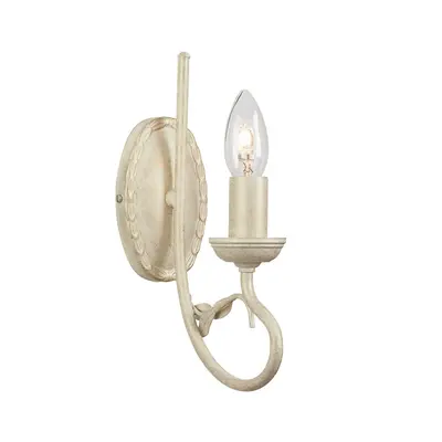 Wall Light Handmade & Hand Finished Metal Branch & Leaves Ivory Gold LED E14 60W