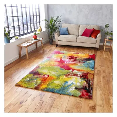 (160x220cm) Sunrise Multi Coloured Rugs Abstract Powerloomed Mats