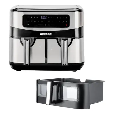 Geepas 9L Dual Zone Air Fryer & 10L Air Fryer Drawer Combo