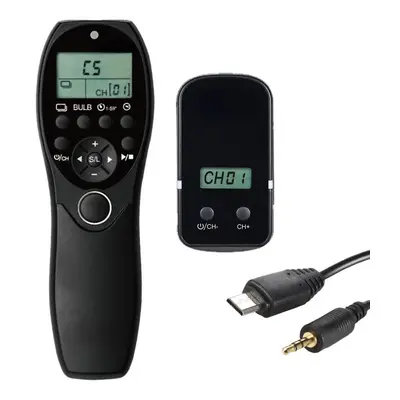 2.4G Wireless Remote Control LCD Timer Shutter Release Transmitter Receiver Channels