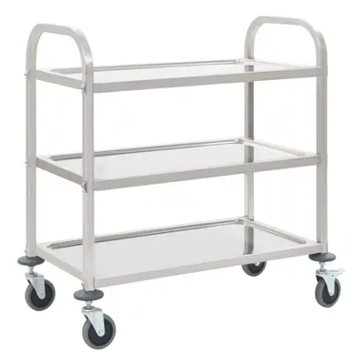 vidaXL 3-Tier Kitchen Trolley 95x45x83.5 cm Stainless Steel