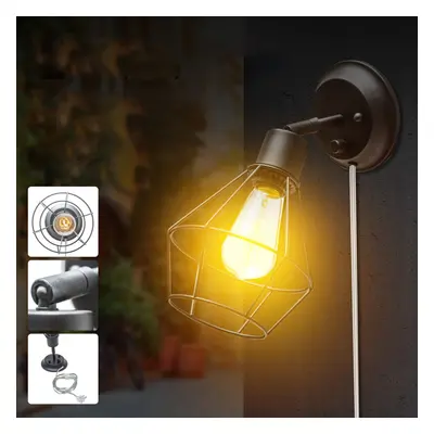 American Creative Vintage Wall Lamp 35W Industrial Style Retro Wrought Iron Light 220V