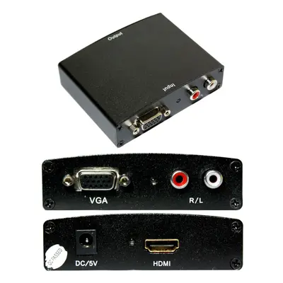 VGA & RCA Audio To HDMI Converter 1080P Cable Adapter Device Laptop/PC to TV