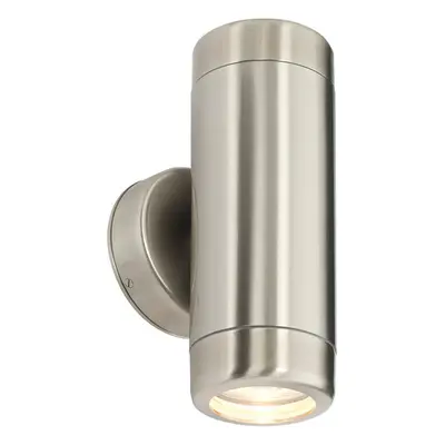 Up & Down Twin Outdoor Wall Light - x 7W GU10 LED - Stainless Steel