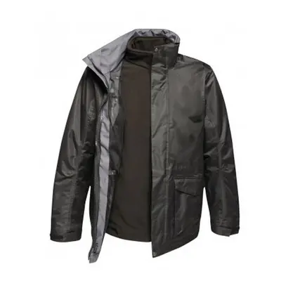 (L, Black/Black) Regatta Mens Benson III 3-in-1 Breathable Jacket