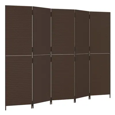 vidaXL Room Divider Panels Privacy Screen Balcony Screen Brown Poly Rattan