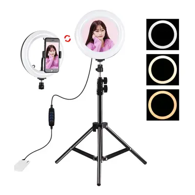 Fill Light Dual Color Temperature LED Arc Ring Lamp with Tripod for Photography Studio Live Broa