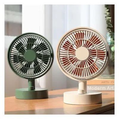 (Apricot White) Electric Desktop Fan Air Circulation Instant Cooling Stepless Speed Adjustment A