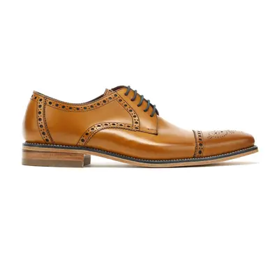 (UK 9) Loake Mens Tan Calf Foley Brogue Shoes