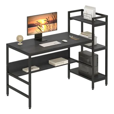 (Black) Dripex 4-Tier Wood Desk: Modern Office Workstation