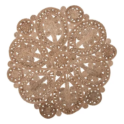 Round Jute Area Rug Ã¸ cm Beige BUCAK