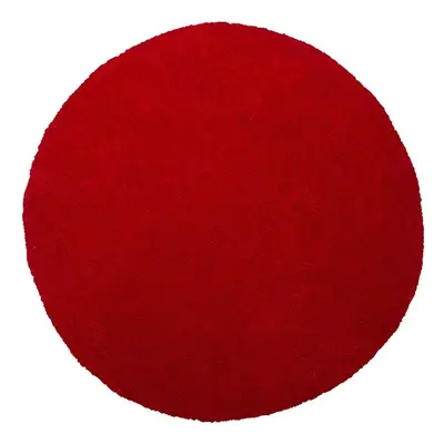 Shaggy Round Area Rug cm Red DEMRE