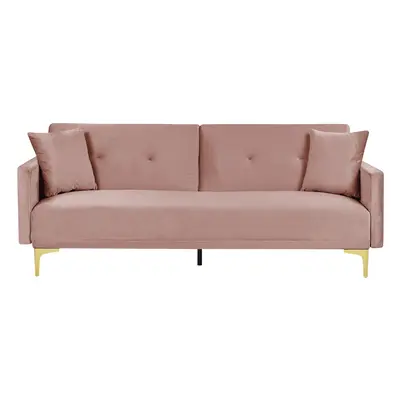 Sofa Bed LUCAN Pink Velvet