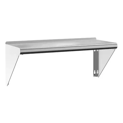 vidaXL Wall Shelf Floating Shelf Wall Storage Shelf Silver Stainless Steel