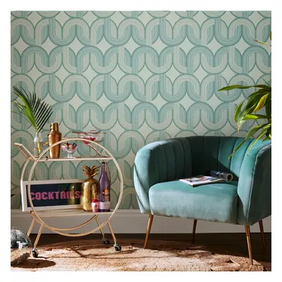 Envy in the Loop Blue Horizon Geometric Wallpaper