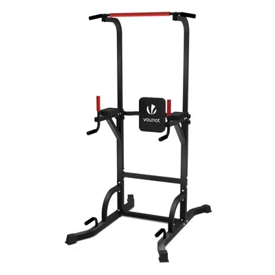 VOUNOT Power Tower with Backrest, Dip Station Pull Up Bar for Home Gym Strength Training, Workou