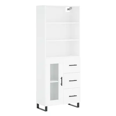 vidaXL Highboard Sideboard Cupboard Storage Cabinet White Engineered Wood