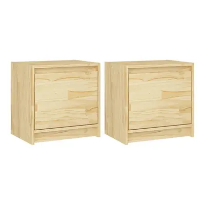 (light wood, 2) vidaXL 1/2x Solid Pinewood Bedside Cabinet Bedroom Bedside Table Multi Colours