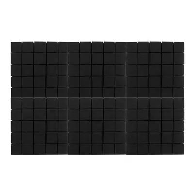 (Black) 6pcs Acoustic Panels tiles Studio Soundproofing Sound Foam Wedge KTV Home 30x30x3cm