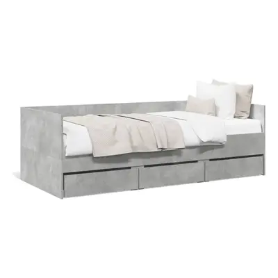 (concrete grey, x cm) vidaXL Daybed with Drawers Sofa Bed Grey Sonoma 100x200 cm Engineered Wood