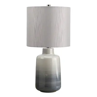 Table Lamp Small Light Grey Shade Blue & Grey Glaze Blue and Grey LED E27 60W