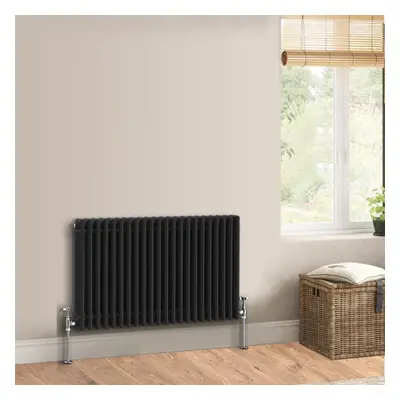 (600 x 1012mm - Triple) Warmehaus Traditional Cast Iron Style Black Radiator Perfect for Bathroo