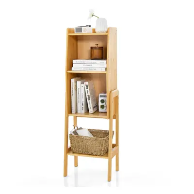 4-Tier Freestanding Bookcase Bookshelf Bedside Storage Shelf w/ Basket