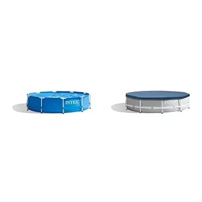 Intex Metal Frame Swimming Pool And Pool Cover - 10FT