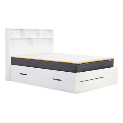 King Size Drawer Bed Frame White Birlea Alfie 5FT Headboard Storage 150cm