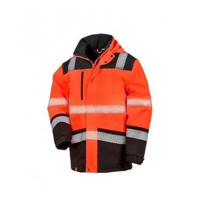 (S, Fluorescent Orange/Black) Result Adults Unisex Safe-Guard Safety Soft Shell Jacket