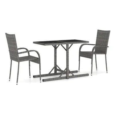 vidaXL Garden Dining Set Piece Grey Furniture Table and Chairs Outdoor Patio