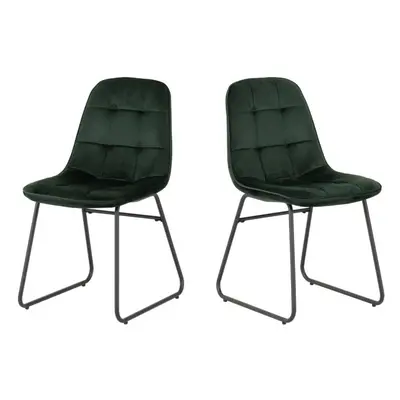 Lukas Chair Emerald Green Dining Chair x2 Velvet Fabric Priced per Pair