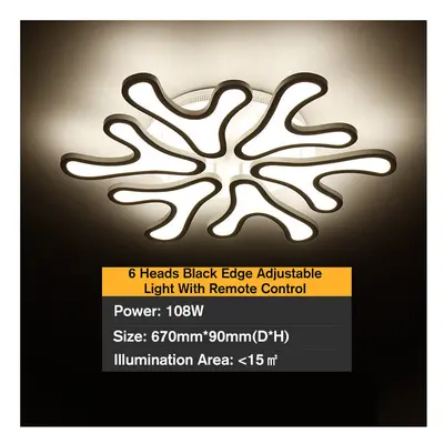 (Type J:Â heads stepless dimming light black shell) LED Modern Ceiling Light For Living Dining R