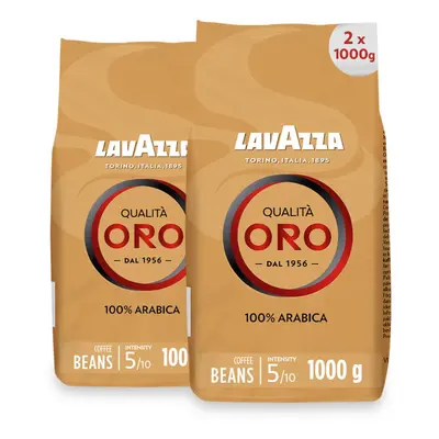 Lavazza Qualita Oro Coffee Beans, Medium Roast, 1000g x 2, Total 2000g