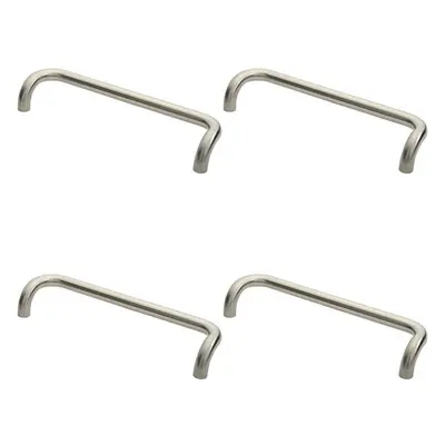 4x Cranked Pull Handle x 30mm 450m Fixing Centres Satin Stainless Steel