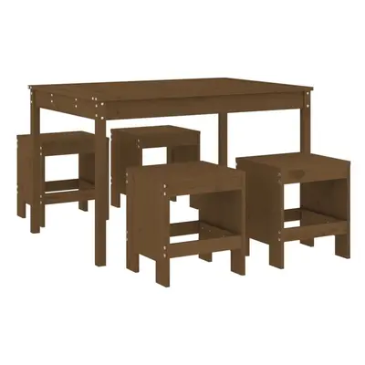 (honey brown pine) vidaXL Garden Dining Set Outdoor Table and Chair Set Piece Solid Wood Pine