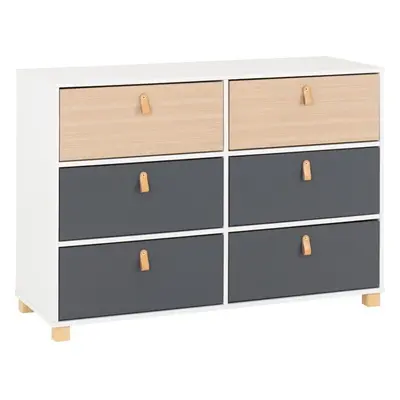 Brooklyn Drawer Chest in Oak Effect and Grey Finish