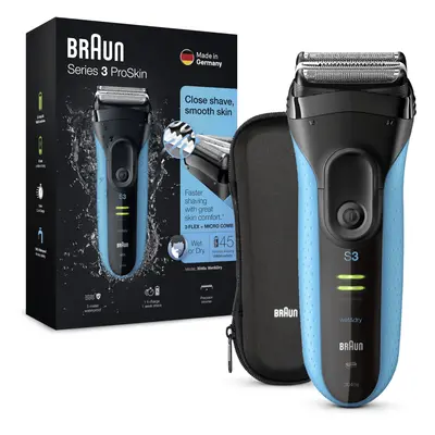 Braun Series ProSkin 3045s Electric Shaver, Black/Blue