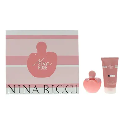 Nina Ricci Nina Rose Les Belles de Nina 50ml EDT Spray & 75ml Body Lotion Set