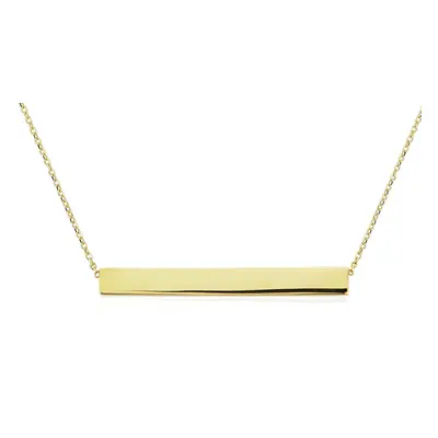 Jewelco London 9ct Gold Polished ID Bar Necklace 35x5mm 17" - CNNR02997-17