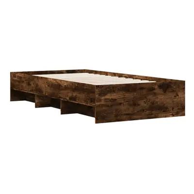 vidaXL Bed Frame Bed Base Smoked Oak 75x190 cm Small Single Engineered Wood