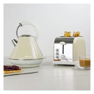 (Chantilly - Cream ) SQ Professional Dainty 1.8L Kettle-2 Slice Toaster