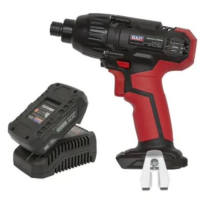 20V Cordless Impact Driver & 1x Li-Ion Battery - 1/4" Hex Drive Powerful Light