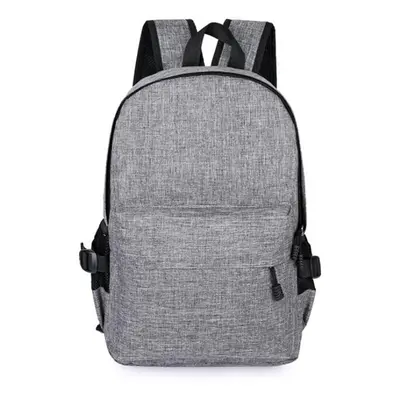 (Light Grey) 15L Outdoor USB Anti-theft Backpack Rucksack Laptop Bag School Shoulder Bag Camping