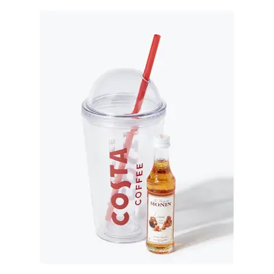 Costa Coffee Iced Coffee Gift Set Reusable with Straw & Monin Caramel