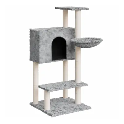 (Light grey) vidaXL Cat Tree with Sisal Scratching Posts 108.5 cm Cat Climber Multi Colours