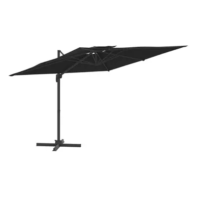 vidaXL Double Top Cantilever Umbrella Black 400x300 cm Garden Parasol Sunshade